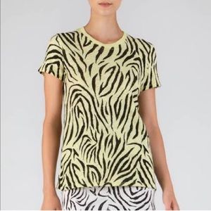 ATM Schoolboy Crew Neck T-Shirt Yellow Zebra Print Size Large